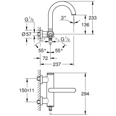 Смеситель для ванны Grohe Atrio 32652003