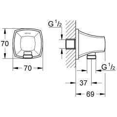 Подключение для душевого шланга Grohe Grandera 27970000