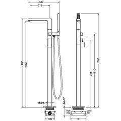 Смеситель для ванны напольный Timo Selene 2210/00Y-CR хром