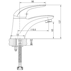 Смеситель для раковины Aquanet Cobra SD90363-3 00187204 с гигиеническим душем