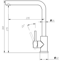 Смеситель для кухни Aquanet Steel AF211-41S 00228450