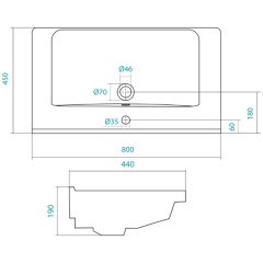 Тумба с раковиной Акватон Капри 80 белый глянец 1A2302K1KP010