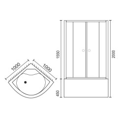 Душевой угол Royal Bath RB100BK-T-CH