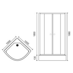 Душевой угол Royal Bath RB100HK-T-CH