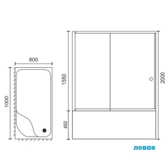 Душевой угол Royal Bath RB8100BP-T-CH L