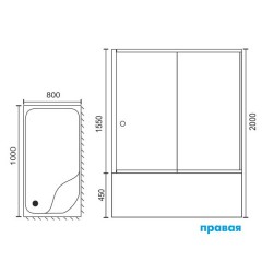 Душевой угол Royal Bath RB8100BP-T-CH R