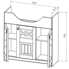 Тумба с раковиной Бриклаер Кантри 105