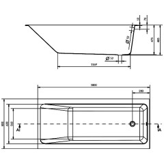 Ванна акриловая Cersanit Crea 180x80