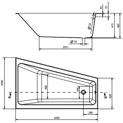 Ванна акриловая Cersanit Crea 160x100 R