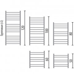 Полотенцесушитель электрический Ника Classic ЛП г2 ВП 60x40