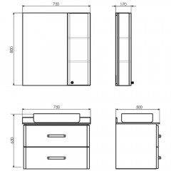 Зеркало-шкаф Comforty Амстердам 75 белый