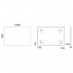 Зеркало Misty Неон 2 LED 100x80 сенсор на зеркале П-Нео10080-2ПРСНЗДВП