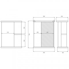 Зеркало-шкаф Misty Нарцис 55 R Э-Нар02055-01СвП