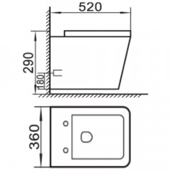 Унитаз подвесной Fubini FB002-2 Diamond