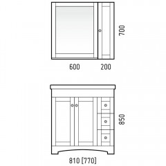 Тумба под раковину Corozo Техас 80 SD-00000323