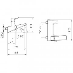 Смеситель для ванны Palazzani Clack 03101510