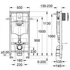 Инсталляция Grohe Rapid SL 38721001 + унитаз Grossman GR-4455BMS безободковый с сиденьем