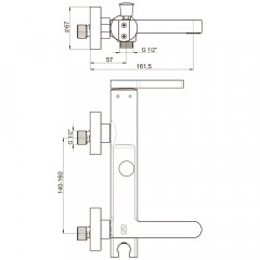 Смеситель для ванны GPD Gildo MBB165-S-R