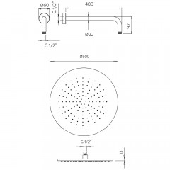 Верхний душ Palazzani Idrotech 9926V710