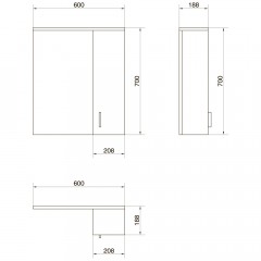 Зеркало-шкаф Cersanit Erica New 60 LS-ERN60