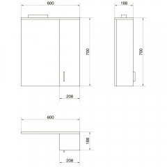 Зеркало-шкаф Cersanit Erica New 60 LS-ERN60-Os