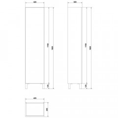 Пенал Cersanit Smart 45 SL-SMA/Wh