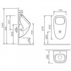 Писсуар Am.Pm Spirit V2.0 C707006WH