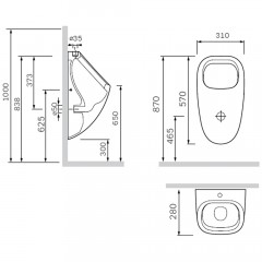 Писсуар Am.Pm Spirit V2.0 C707006WP