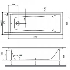 Ванна акриловая Am.Pm Gem W90A-170-070W-A