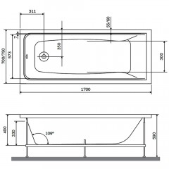 Ванна акриловая Am.Pm Gem W90A-170-075W-A