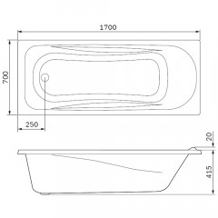 Каркас для ванны Am.Pm Sense New W76A-170-070W-R