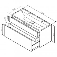 Тумба под раковину Am.Pm Inspire V2.0 120 белый M50AFHX1203WM