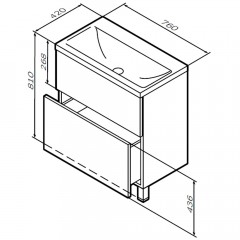 Тумба под раковину Am.Pm Gem 75 напольная M90FSX07522WG32