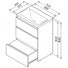 Тумба с раковиной Am.Pm Gem S 60 белый