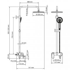 Душевая система WasserKRAFT Mindel A18501