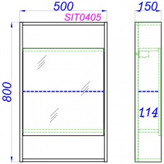 Зеркало-шкаф Aqwella City 50 дуб балтийский SIT0405DB