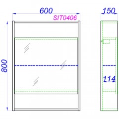Зеркало-шкаф Aqwella City 60 дуб балтийский SIT0406DB