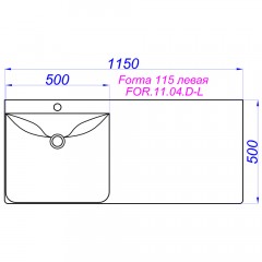 Раковина мебельная Aqwella Forma 115 FOR.11.04.D-L