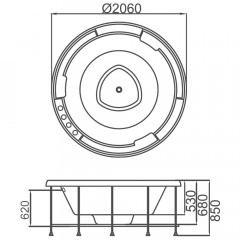 Ванна акриловая Gemy G9263 K