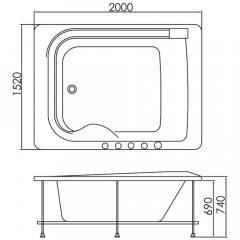 Ванна акриловая Gemy G9265 K