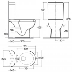 Чаша унитаза-компакта Kerama Marazzi Buongiorno PRO BG.Pro.wc.01