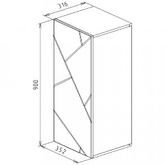 Шкаф подвесной Бриклаер Кристалл 35x90