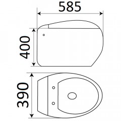 Унитаз подвесной CeramaLux 821BB