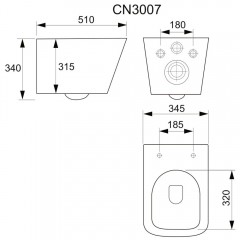 Унитаз подвесной Ceramica Nova Metric CN3007 безободковый