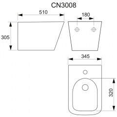 Биде подвесное Ceramica Nova Metric CN3008