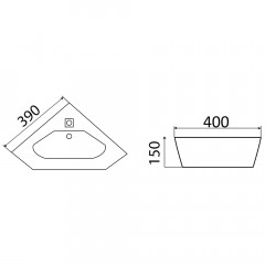 Раковина угловая CeramaLux 7012J