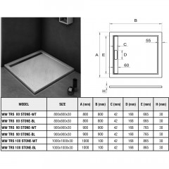 Поддон из литьевого мрамора WeltWasser TRS 80 STONE-WT