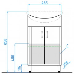 Тумба с раковиной Style Line Эко Стандарт №9 50