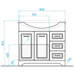 Комплект мебели Style Line Олеандр-2 90 рельеф пастель