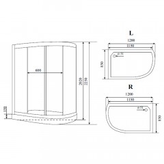 Душевая кабина Timo Standart T-6602 L Black